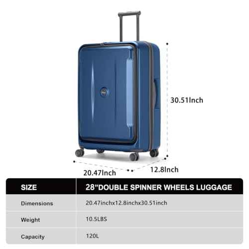 28 Inch Luggage with Spinner Wheels & TSA Lock