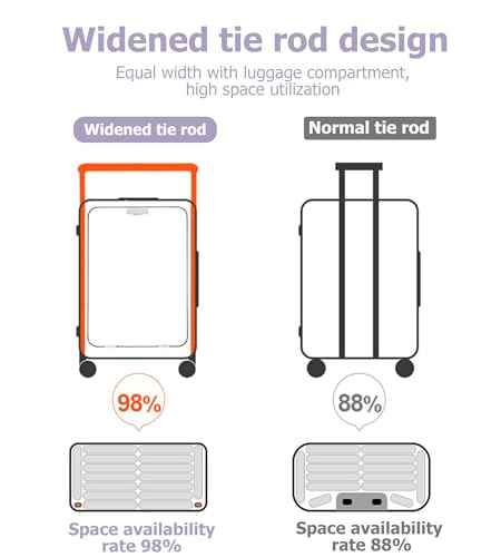 Aluminum Frame Wide Handle PC Carry On Luggage