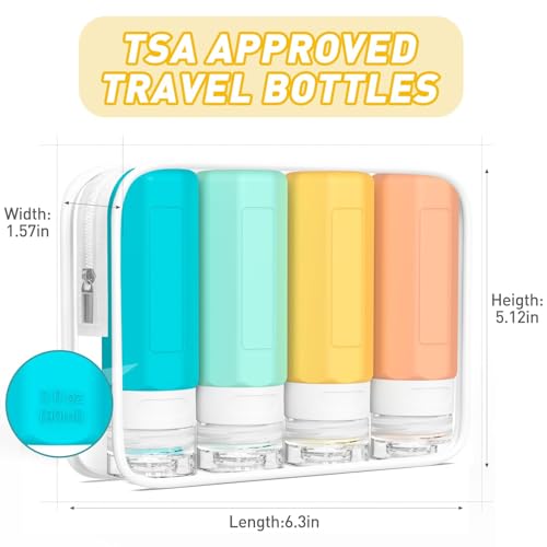 Travel Bottles for Toiletries 3oz (4 Count)