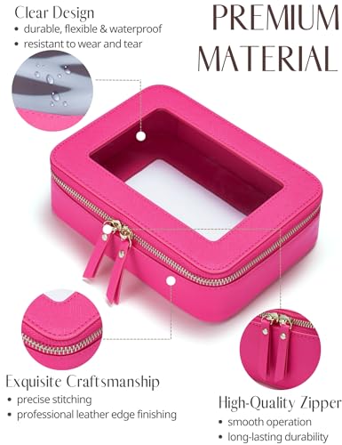 Clear Makeup Case Toiletry Bag Travel Medium Clear Cosmetic Bag with Zipper (2 Count)