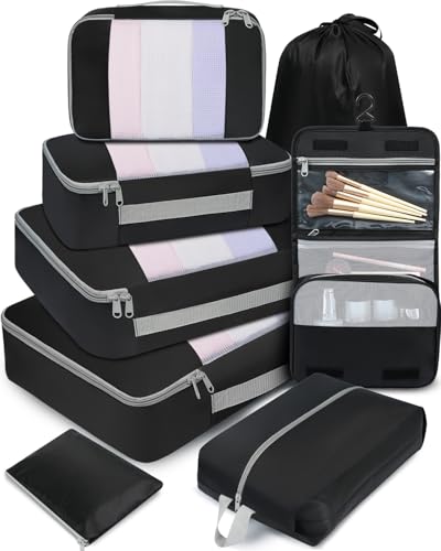 8 Set Packing Cubes Various Sizes Packing Organizer for Travel Accessories Luggage Carry On Suitcase