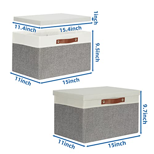Collapsible Storage Bins Storage Boxes with lid (2 Count)