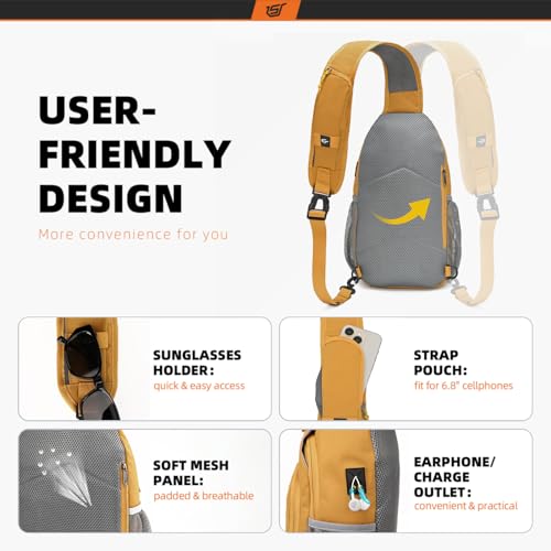 Sling Bag RFID Crossbody Sling Backpack Cross Body Shoulder Bag Travel Hiking Daypack for Women Men
