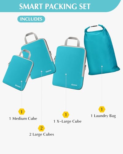 5 Piece Compression Packing Cubes with Laundry Bag (5 Count)