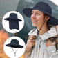 Outdoor Sun Hats with Stowable Neck Flap for Men Women UPF 50+ Mesh Summer Bucket Hat Wide Brim for Fishing Safari Hiking Navy Blue