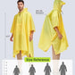Extra Thick Hooded Rain Poncho Double Layer Waterproof Raincoat Jacket for Men Women Adults