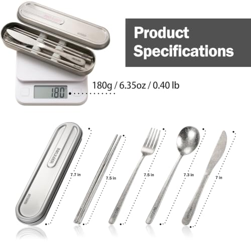 100% Pure Titanium Travel Cutlery Set