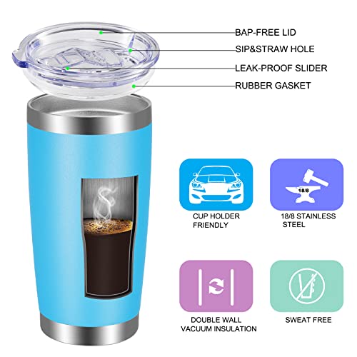 20oz Tumbler with Lid and Straw Stainless Steel Tumbler Cup Bulk Vacuum Insulated Double Wall Travel Coffee Mug Powder Coated Coffee Cup (12 Count)