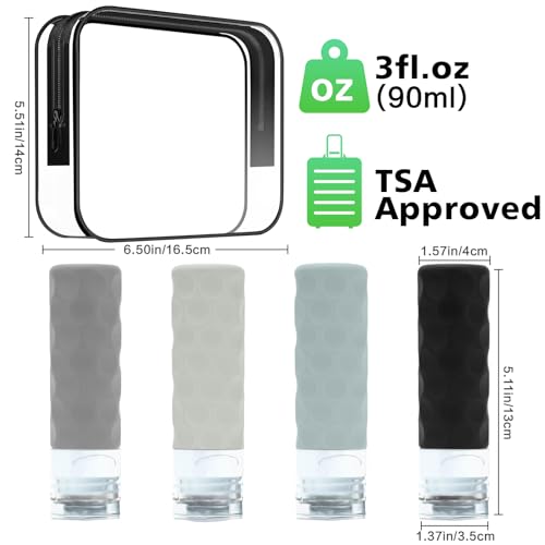 Travel Bottles for Toiletries (4 Count)