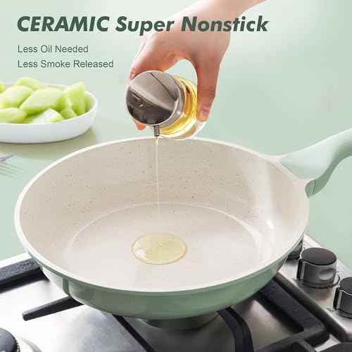 10In Nonstick Ceramic Frying Pan with Lid