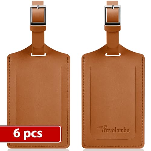 6 Pack Luggage Tags for Suitcases Airplane Travel Essentials (6 Count)