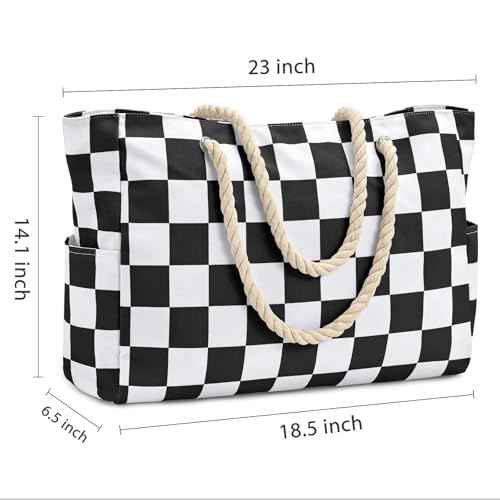 Beach Bag Large Beach Tote Bag for Women Waterproof Sandproof Swim Pool Bag With Zipper