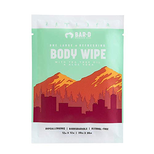 Bar D Cleansing Face & Body Wipes for Women and Men (20 Count)