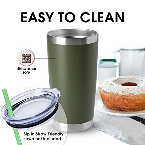 20oz Tumblers Bulk Stainless Steel Cup with Lid Double Wall Vacuum Insulated Coffee Mug for Cold & Hot Drinks 1 Pack