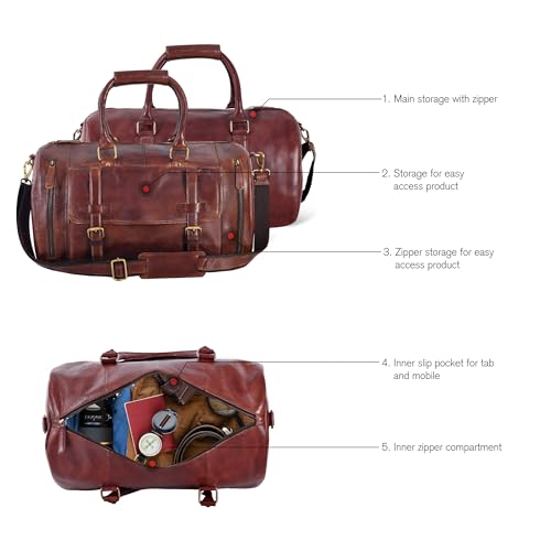 Genuine Leather Weekender Bag for Men