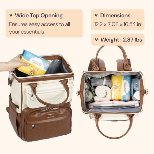 Leather Diaper Bag Backpack