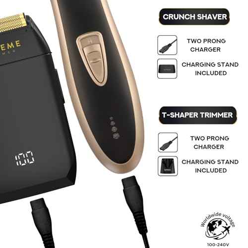 2-in-1 T-Shaper Trimmer & Crunch Foil Shaver | STF602 Electric Razor & ST5210 Beard Trimmer Barber Haircut Kit | Gold
