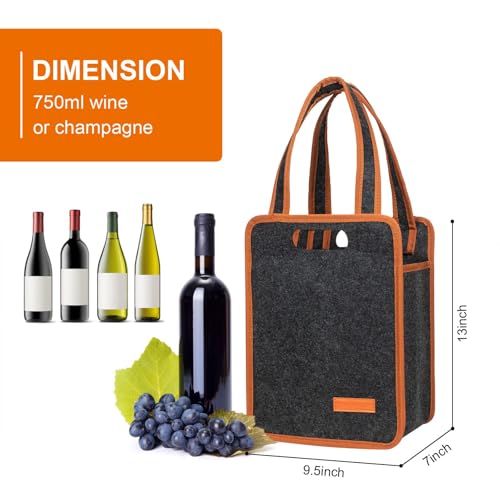 6 Bottle Wine Carrier Tote Bag (2 Count)