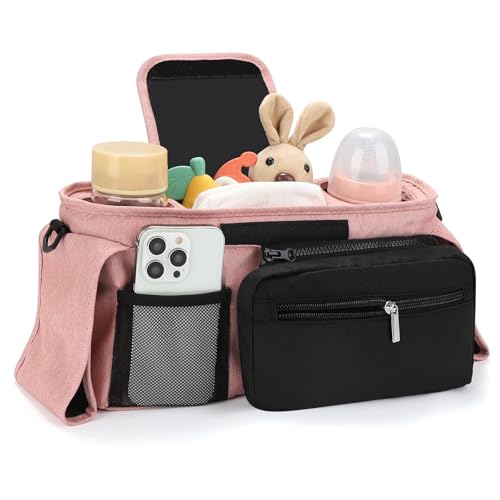 Universal Stroller Organizer with Insulated Cup Holder