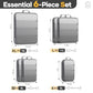 6/9/11 Set Compression Packing Cubes for Travel Essentials,Compressible Expandable Large Luggage Suitcase Organizer Bags for Clothing,Space Saver Bags with Over 1000 pcs of Mesh Holes(Gray) (6 Count)