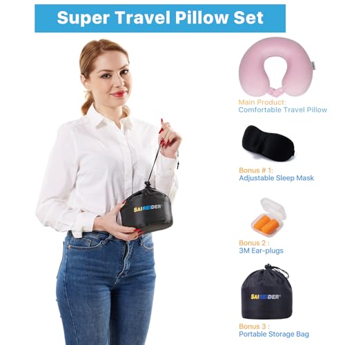Travel Neck Pillow 100% Memory Foam