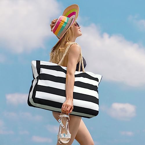 Beach Bag Large Beach Tote Bag for Women Waterproof Sandproof Swim Pool Bag With Zipper