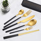 6 Pieces Stainless Steel Flatware Set Portable Reusable Cutlery Set Travel Utensils Set Including Chopsticks Knife Fork Spoon Straws Cleaning Brush Dishwasher Safe (6 Count)
