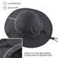 UPF50+ Mens Sun Hat Wide Brim Bucket Hat Womens UV Protection Sunshade Beach Hat Light Weight Cowboy Fishing Hat Dark Grey