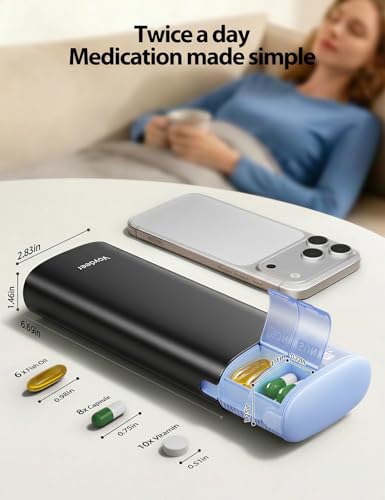 Metal 7 Day Travel Pill Organizer 2 Times a Day
