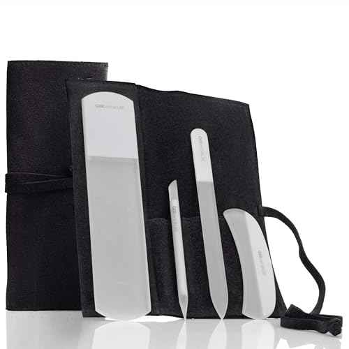 4pc Gray Glass Nail & Pedicure File Set