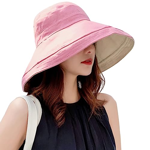 Women Summer Wide Brim Sun Hat Bucket Fishing Hats UV Protection