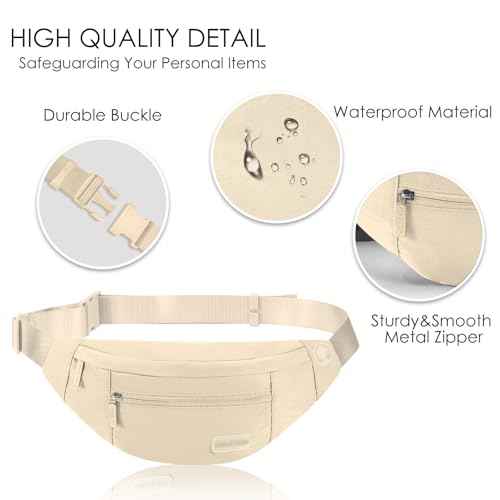 Small Khaki Crossbody Bags for Men Women Sling Fanny Pack with Key Chain