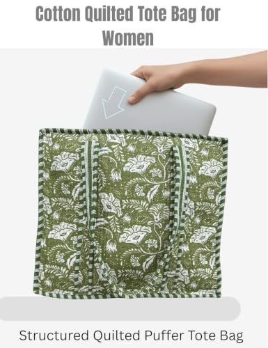 100% Cotton Quilted Tote Bag For Women