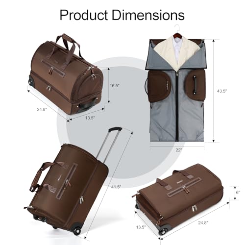 Convertible Garment Travel Bag with Trolley and Wheels
