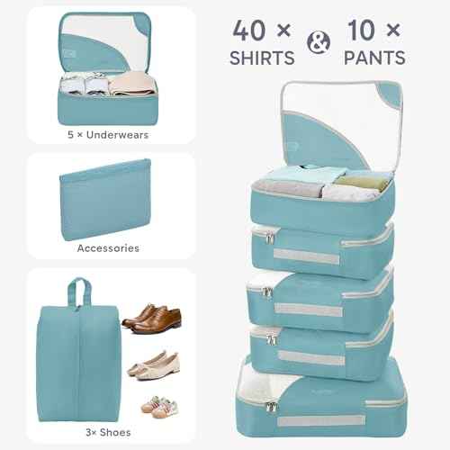 10 Set Packing Cubes for Travel (10 Count)