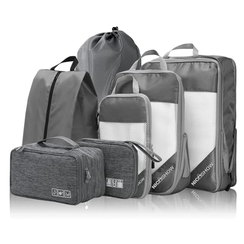 7 Set Compression Packing Cubes for Travel (7 Count)