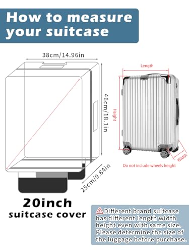 Upgraded Zippered Clear PVC Suitcase Cover 20 Inch