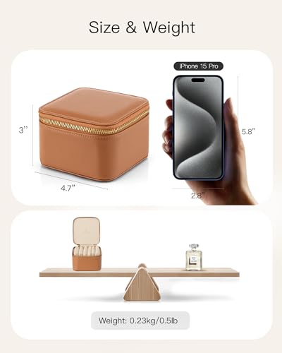 Travel Jewelry Case with Clear 6 Velvet Bags
