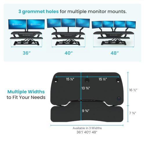 PowerPro 36 Inch Electric Standing Desk Converter