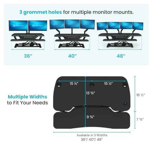 PowerPro 40 Inch Electric Standing Desk Converter