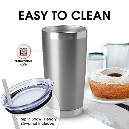 20oz Tumblers Bulk Stainless Steel Cup with Lid Double Wall Vacuum Insulated Coffee Mug for Cold & Hot Drinks 1 Pack