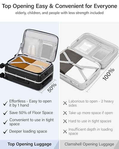 26 Inch Large Checked Luggage PC Hard Shell Luggage Top Opening Travel Luggage Suitcases with Wheels for Woman Men