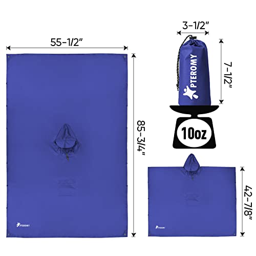 Hooded Rain Poncho for Adult with Pocket