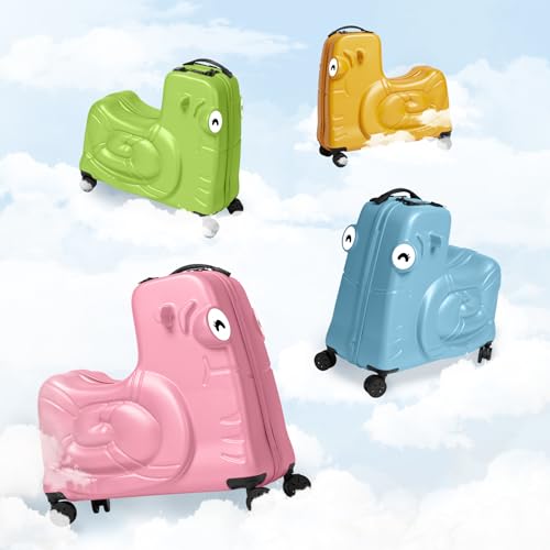 Kids Ride on Luggage with Spinner Wheels Suitcase