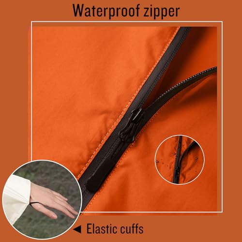 Adult Rain Poncho Waterproof Hooded Zipper Raincoat with Pockets