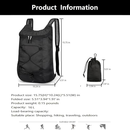 16L Foldable Hiking Backpack