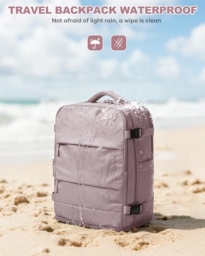 Travel Backpack Carry On for Women Man Gym Backpacks with Laptop Compartment Mochila de Viaje Teacher Personal Item Backpack Rucksack Airplane Accessories Must Haves Pink Purple Small