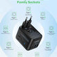 7-in-1 Universal Travel Adapter, GaN 45W iPhone 17 European Travel Plug Adapter, 3 USB-C PD & 2 USB-A QC,2 AC, International Power Adapter for Travel UK EU AUS JP, Travel Essentials