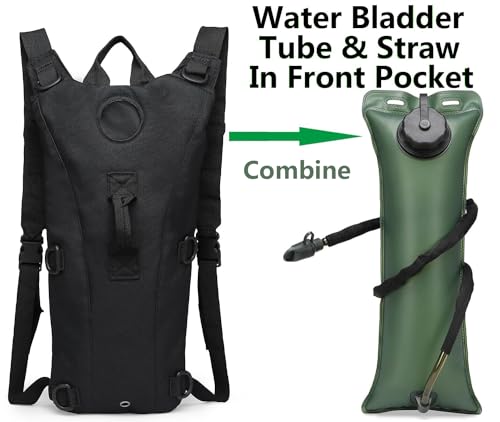 Tactical Water Hydration Pack Military 3L Water Bladder Carrier Backpack Leakproof for Running Jogging Cycling Hiking