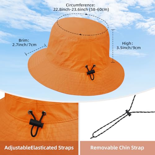 Waterproof Bucket Hats for Woman UPF 50+ Sun Hat Orange